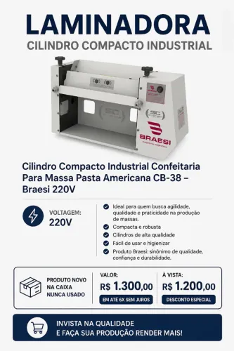 Laminadora para pasta americana 