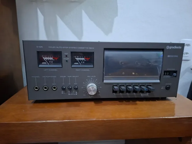 Tape Deck - Gradiente S-125 - Dolby Auto Stop Stereo Cassette Deck - Desapegando Mudança 