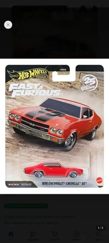 Hotwheels Premium 1970 Chevrolet Chevelle SS Fast & Furiosos 25 anos