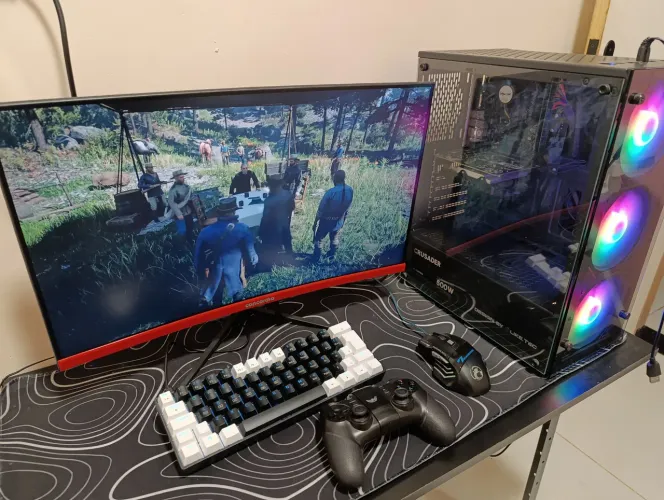 PC GAMER COMPLETO + MONITOR CURVO  + KIT GAMER