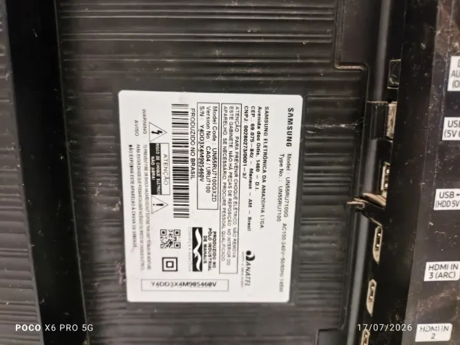 TV SAMSUNG 55 POLEGADAS COM DEFEITO