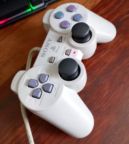 Controle Original Sony Playstation Branco PS1 PS2 Serie A