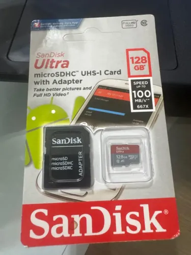 Cartão memória San Disk ultra 128 GB NOVO