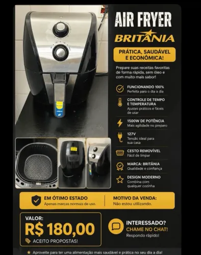 Air Fryer em ótimo estado - Funcionando perfeitamente
