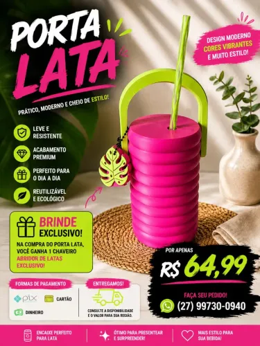 Porta Lata Personalizado Premium - Estilo, Praticidade e Exclusividade!