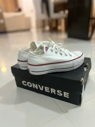 Converse All Star Plataforma Original Branco Nº 33 (Calça como 35) | Com Caixa