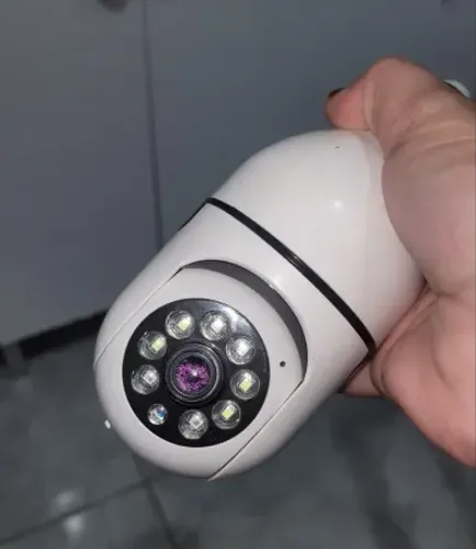 Lâmpada Câmera de Segurança - WIFI - Visão Noturna - NOVO