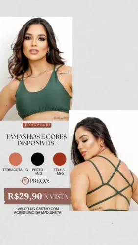 Top com bojo tiras cruzadas nas costas 