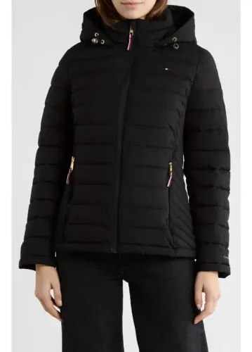 Jaqueta Puffer Tommy Hilfiger Preta S/P Original Nova