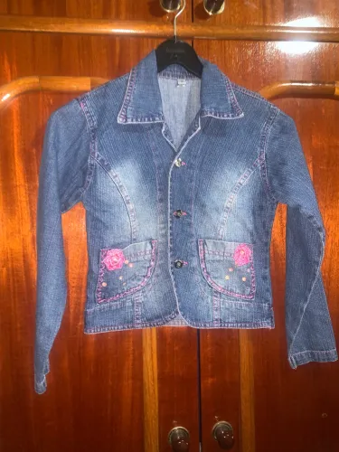Jaqueta jeans infantil feminina tamanho 12 anos