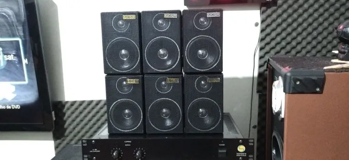 Amplificador som ambiente c/ caixas