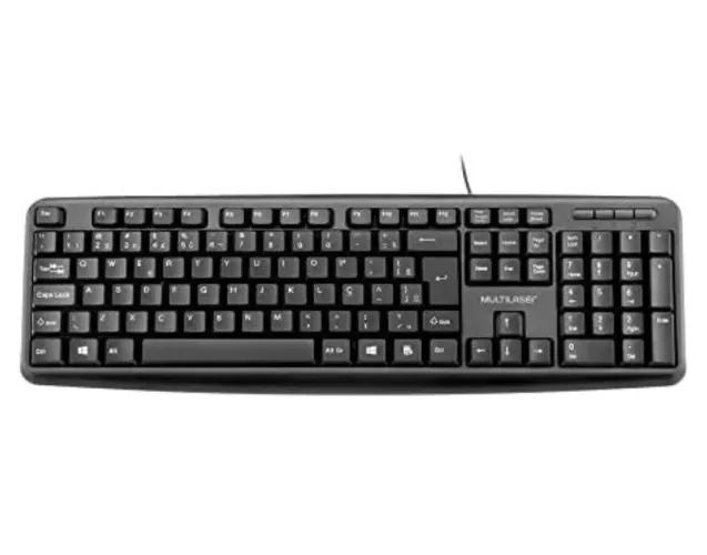 Teclado Multilaser preto, com fio USB