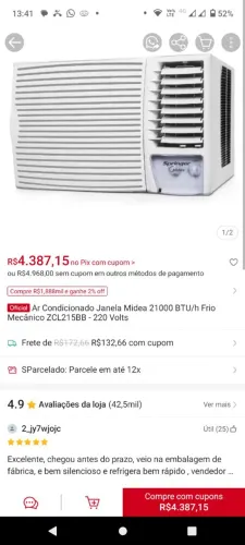 Vendo ar condicionado semi novo