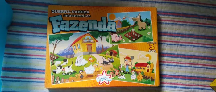 Kit com três jogos infantis - quebra cabeça e  jogo de memória 