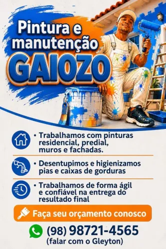 Pinturas e manutenção GAIOZO, trabalhamos com pinturas em geral 