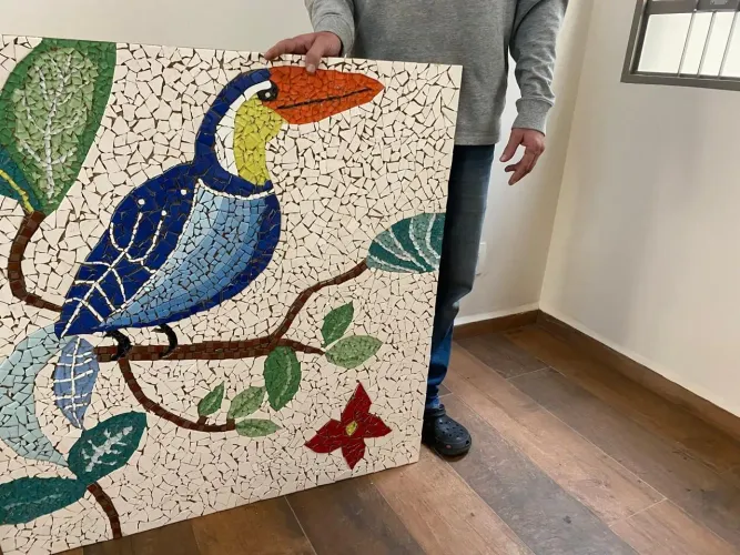 Quadro artesanato mosaico feito a mão