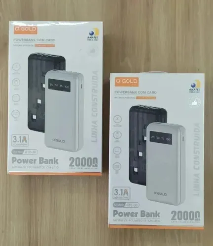 arregador portátil a gold ? 20000mah de potência ? multi cabos compatíveis com todos os ap