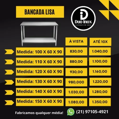 Bancada de inox sob medida