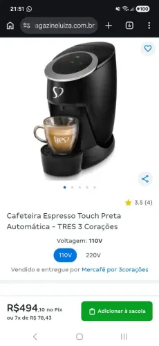 Cafeteira 3 corações