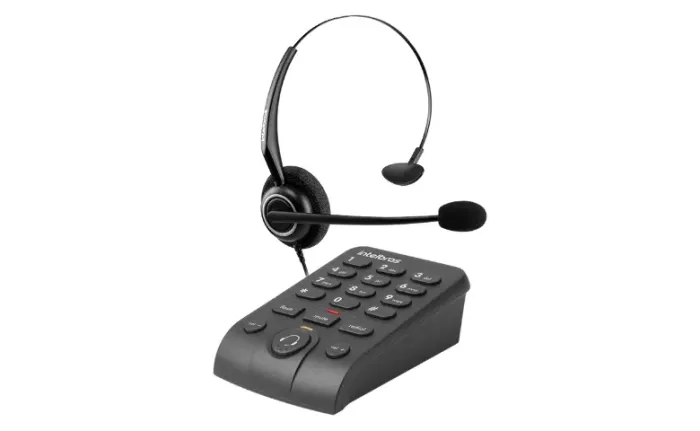 TELEFONE HEADSET COM MICROFONE CANCELADOR DE RUÍDOS HSB 50 PRETO INTELBRAS