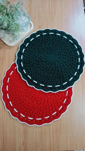 Sousplat/ Mesa Posta Tradicional Natalino Natal Crochê