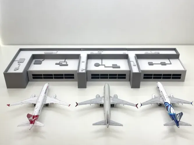 Maquete Aeromodelismo Terminal de Passageiros TPS 1:200 Diorama