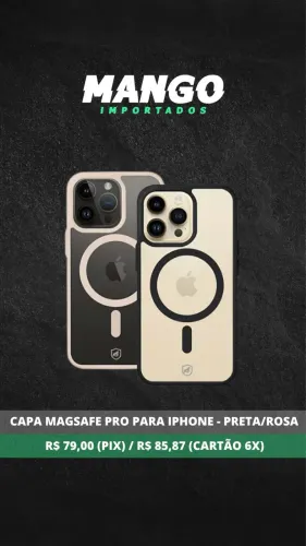 Capa MagSafe Pro para iPhone Rosa e Preta 