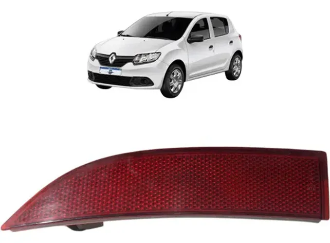 Refletor Olho Gato Esquerdo Renault Sandero 1.0 2020 Uzad0 Vermelho