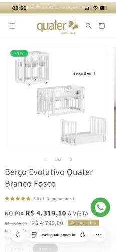 Berço Evolutivo Quater Branco Fosco