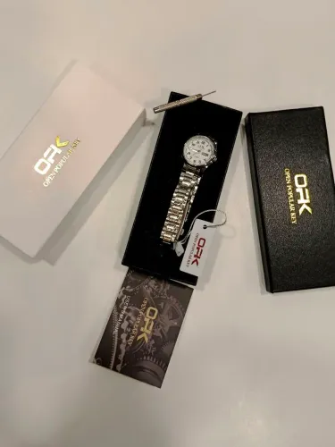 Relógio Feminino OPK Prata Luxo - Lindo, Elegante e Novo
