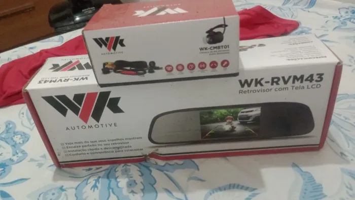 Kit Câmera de ré com tela em retrovisor