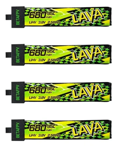 Bateria 1s LAVA II 680 mAh 95c LiHV *não LiPO* (Air75, Meteor75) pack com quatro unidades