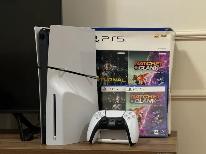 PS5 Slim 1TB - 2 Jogos, NF e Garantia!