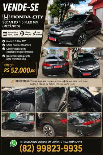 Honda City Sedan DX 1.5 Flex 16V Mec. 2015