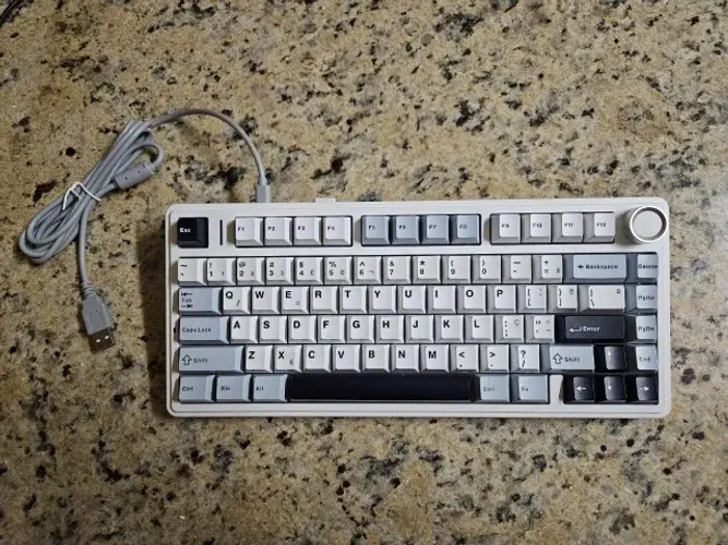 Teclado Mecânico Aula F75 75% Wireless Bt5.0 Usb-C RGB Glacial Blue
