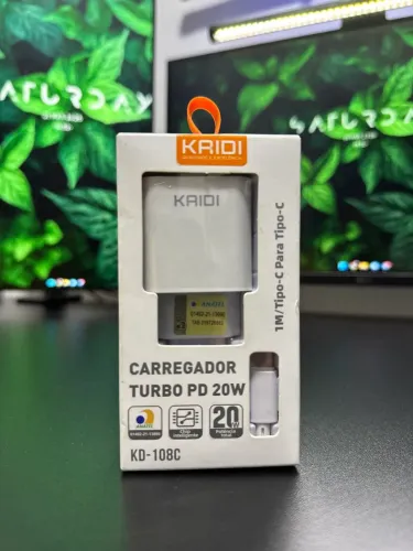 Carregador Kaidi KD-301 Tipo-C 2 USB 2.4A + Cabo | Bivolt | Novo