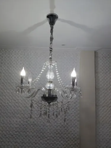 Lustre pendente candelabro de teto 5 braços