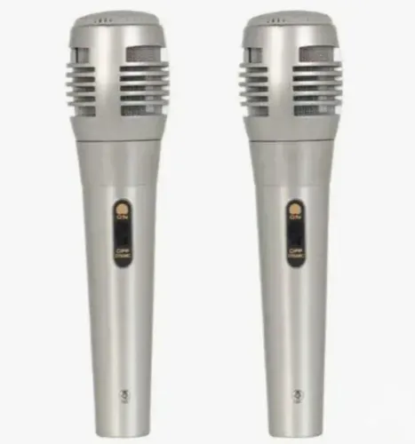 Kit 2 microfones profissionais unidirecional com fio (XLR para P10)