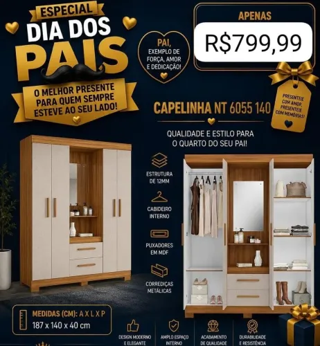 GUARDA ROUPAS SOLTEIRO/CASAL