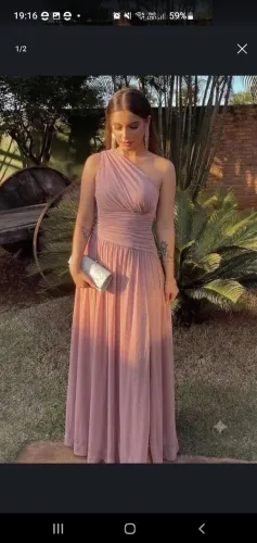 vestido longo de festa rosa queimado/ rose nude