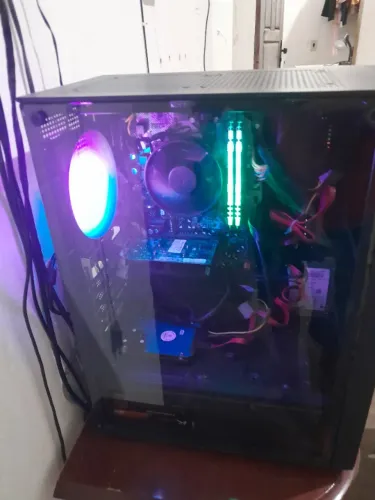 Cpu game ryzen 5 1600 placa mãe a320m hdv memória RAM ddr4 16gb com rgb ssd de 120gb 