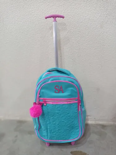 Promoção mochila de rodinha de costa juvenil com 