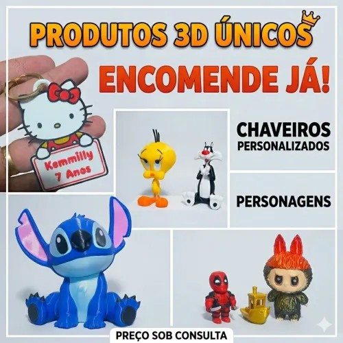 Chaveiros 3D Personalizados - Lembrancinhas de Aniversário e Eventos