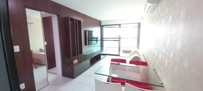 Na avenida boa viagem, Finamente Mobiliado e Decorado, 43m² sendo 1 quarto com varanda, vi