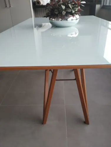 Mesa de jantar Rudnick madeira maciça 1,80 x 1 m