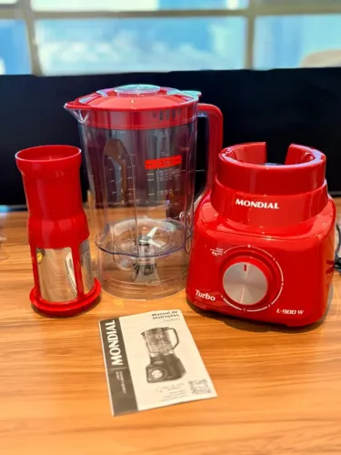 Liquidificador Mondial Turbo L900 Vermelho 900W com 5 Velocidades - 220V