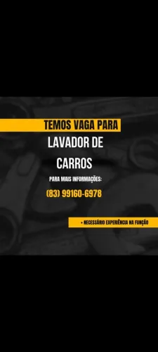 Vaga de emprego para lavador de carros