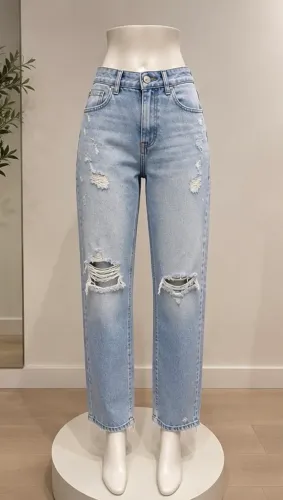 vendo calça mom azul clara 