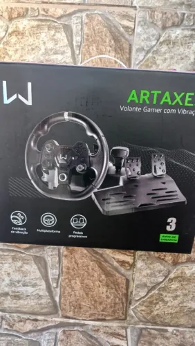 Volante gamercom vibração Artaxes, JS090, na caixa