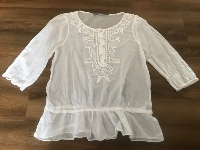 Bata Zara Branca Tamanho P Nova
